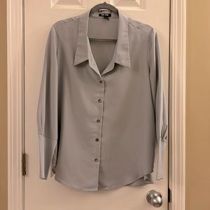 Light Grey Nic+Zoe Dressy Blouse. Like new. Worn once. Extra cute long cuffs.